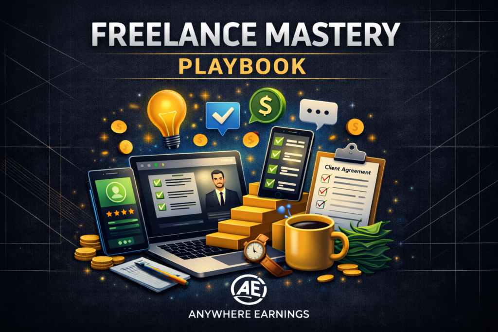 Freelance Mastery Playbook image for Anywhere Earnings premium online income playbooks